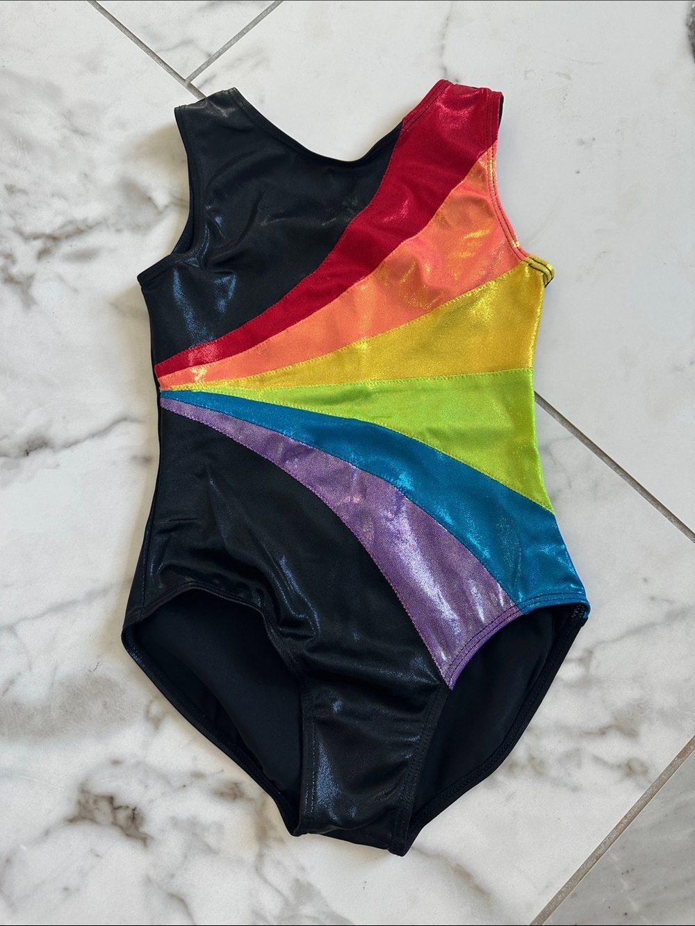 balera Black w/ Rainbow Gymnastics or Dance Leotard/One-Piece Swimsuit